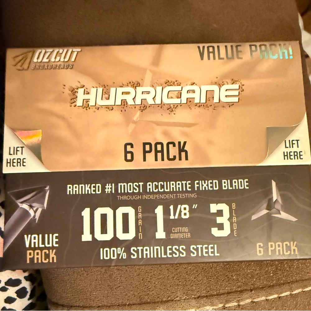 Ozcut Hurricane Broadheads – 100 Grain (6-Pack Value Bundle)
